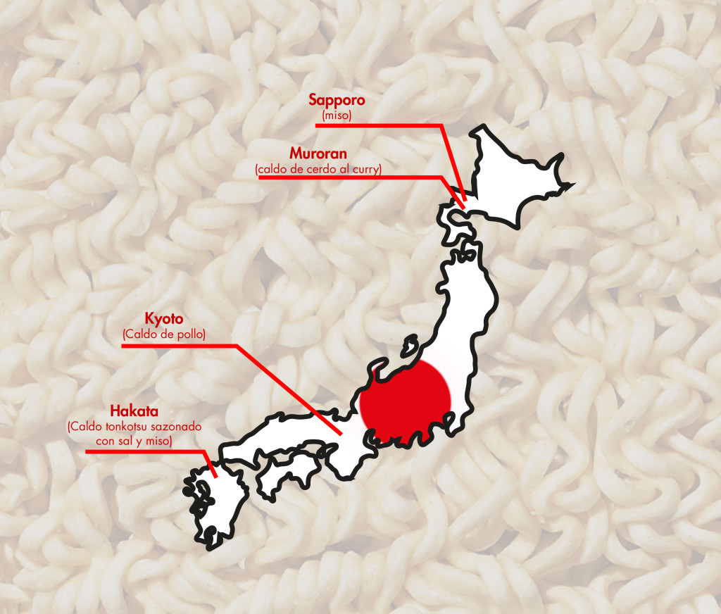 Mapa regiones Japón Ramen Tokyo-Ya
