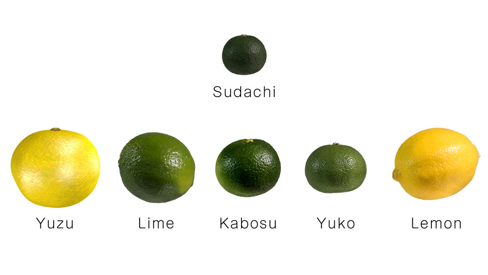 citricos japoneses, yuzu, lima, kabosu, yuku, lemon, sudachi 