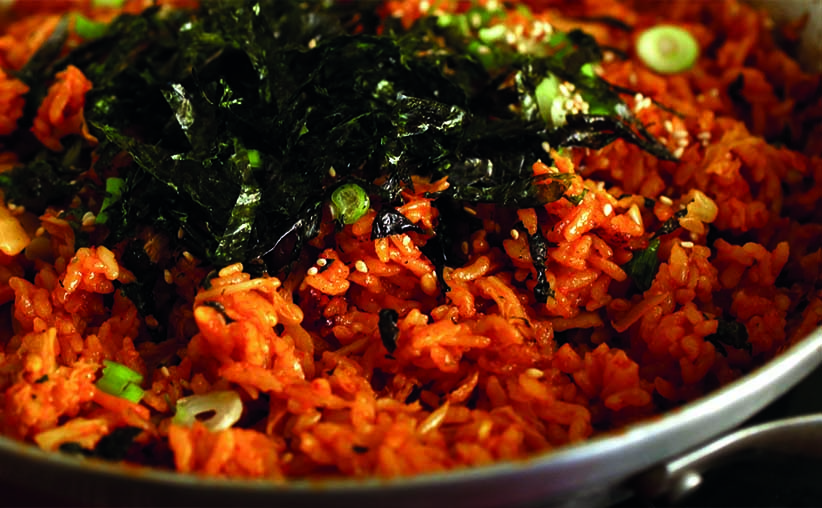 Sabroso arroz frito con Kimchi