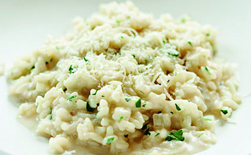 Risotto de Gambas y bacalao con Alga Kombu